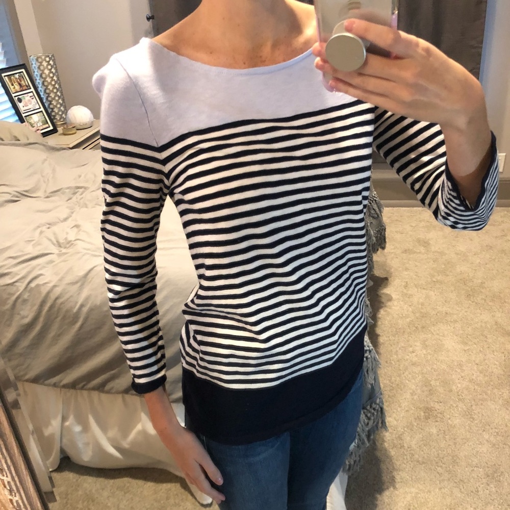 J. Crew 3/4 sleeve stripe top